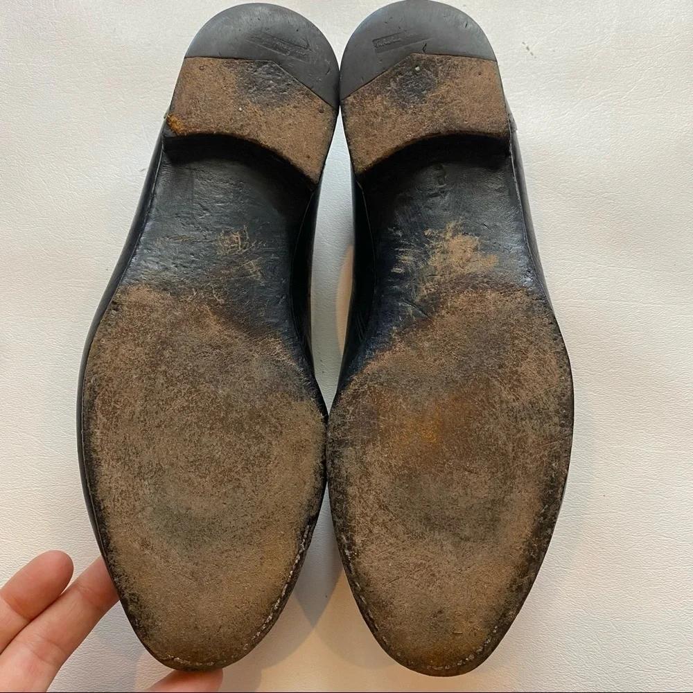 Salvatore Ferragamo Black Leather Tassel Loafers